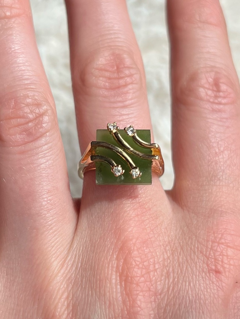 Vintage Art Deco Jade Ring